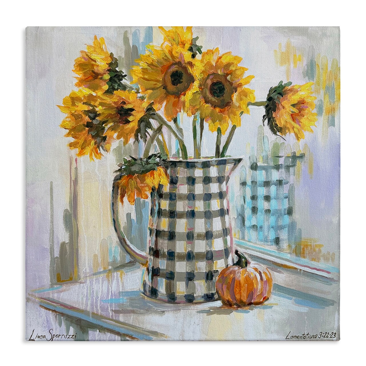 Stupell Industries Morning Reflections Sunflower Impressionism Canvas By Linda Sperruzzi